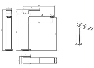 Смеситель для раковины Boheme Qubic 472-B чёрный матовый